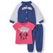 Disney Minnie Mouse Baby Girl Varsity Jacket, Jersey Tee, and Jogger, 3pc Outfit Set