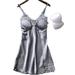 Sexy Dance Women's Sleepwear Womens Chemise Nightgown Full Slip Lace Lounge Dress Ladies Sexy Lingerie Lace Flower Satin Silk Sleepwear Babydoll Pajamas Dress Gift