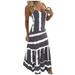 Mnycxen summer dresses Womens Tie-Dye Beach Pullover Maxi Boho Sundress Ladies Loose Long Slip Dress