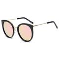 HOLMDEL CD09 - Women's Iconic Mirrored Lens Cat Eye Sunglasses - Gold - Pink