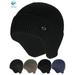 Deago Mens Women Winter Warm Hat Beanie Knit Earflap Hat Fleece Lined Ski Skull Cap with Ears Covers (Black)