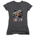 Rocky Rocky Pow Junior Women's V-Neck T-Shirt Charcoal