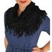 Peach Couture Winter Knitted Rectangular Pattern Long Fringe Warm Infinity Loop Scarf