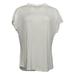 Lisa Rinna Collection Women's Top Sz M Short Sleeve Cowl Neck White A379708