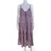 La Vie Rebecca Taylor Womens Sleeveless Eva Floral Dress Blue Haze Pink Size L