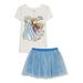 Frozen 2 Girls Believe In The Jouney Graphic Tee and Tutu Skirt, 2-Piece Outfit Set, Sizes 4 -6x