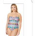 Kenneth Cole REACTION Women's Plus Size Bandeau One Piece Swimsuit Size 1X