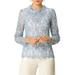 Allegra K Women's Casual Lace Top Long Sleeve Ruffle Round Neck Elegant Floral Blouse