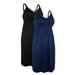 iLoveSIA Women's Maternity Sleeveless Nightgown Breastfeeding Nursing Pregnant Sleepwear Dress with Build-In Bra 2 Pack, Black/Blue, S