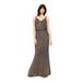 CALVIN KLEIN Womens Black Glitter Sleeveless V Neck Maxi Blouson Formal Dress Size 2