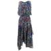 Tommy Hilfiger Women's Floral Chiffon Ruffle Midi Dress (8, Navy Multi)