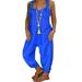 Women One Piece Harem Jumpsuit V-Neck Summer Romper One Piece Overalls Playsuit