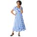 Woman Within Women's Plus Size Mixed Print Maxi Dress