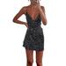 Women Fashion Polka Dot Lace-up Dress Stylish Sleeveless Dress