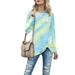 Avamo Womens Kink Long Sleeve Tops Holiday Blouse Party Ladies Casual Shirt Crew Neck Tie Dye Print Loose Tunic Tee Ladies Gradient Tie Dye Baggy Tops Pullover Casual Sweatshirt T-Shirt