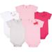 Hudson Baby Girl Short Sleeve Bodysuits, 5-pack