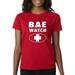 True Way 1178 - Women's T-Shirt Bae Watch Lifeguard Parody Logo XL Red