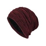 Men's Boys Knitted Beanie Hats Winter Warm Ski Baggy Slouch Outdoor Plain Caps