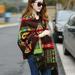 Lixada Vintage Women Autumn Hooded Cloak Geometric Buckle Tassel Warm Bohemian Casual Poncho