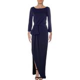 Kay Unger New York Womens Ruched Sheath Evening Dress