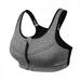 Cocloth Plus Size M-5XL Women Front Zipper Closure Push Up Bras Shockproof Fitness Vest Removable Padded Wireless Tops