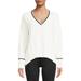 PSK Women's Cropped Vneck Sweater