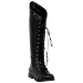 Women's Huntress Lace Up Calf Boots in Black, size: 6 Leather by Medieval Collectibles