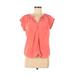 Pre-Owned Daniel Rainn Women's Size M Short Sleeve Silk Top