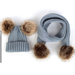 2PCS Toddler Baby Knit Hat Scarf Set, Winter Warm Fur Pom Beanie Cap with Scarf Neck Warmer