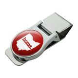 Ohio OH Home State Textured Red Officially Licensed Satin Chrome Plated Metal Money Clip