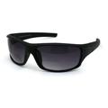 Mens Rectangular Warp Plastic Sport Bi-focal Reading Lens Sunglasses Matte Black 2.5