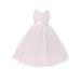 Little Girls White 3D Flower Adorned Top Tulle Skirt Flower Girl Dress