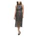 KENSIE Womens Navy Floral Sleeveless Halter Midi Sheath Dress Size 10