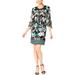 JM Collection Women's Petite Printed Embellished Sheath Dress, Petite Medium, Kate Foliage