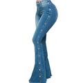 Women's Fashion High Waisted Denim Pants Wide Leg Bootcut Slim Denim Flare Bell Bottom Jeans Classic Flare Jeans