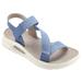 SOBEYO Women's Cushion Comfort Sandals Flatform Adjustable Z-Strap Suede Blue Denim Size 6