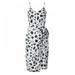 RETAP Summer 2021 Fashion Print Suspenders V-neck Halter Lace Front Split Women Dress