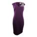 Calvin Klein Women's Rhinestone Scuba Sheath Dress (4, Aubergine)