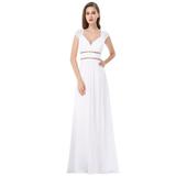 Ever-Pretty juniorss V-Neck Plus Size Formal Evening Gown for Juniors 08697J White US19