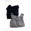 Pre-ownedJ Crew Womens Long Sleeve Blouses Black Navy Blue Size 12 8 Tall Lot 2