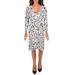 Calvin Klein Womens Faux Wrap Printed Cocktail Dress