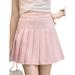 Women Summer Elastic Waist Flared A-line Full Flared Circle Swing Skater Mini Skirt