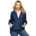 Roaman's Women's Plus Size Zip-Up Kate Hoodie Denim Jacket