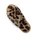Women's Comfortable Cross Band Cheetah Slippers Soft And Warm Plush Fleece House Shoes For Indoor Outdoor
