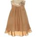 Double Layer Chiffon Flower Girls Dresses Wedding Graduation Pageant Rosette Size 2-14 Champagne Taupe Size