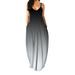 Besufy Sling Dress Tie-dye Sleeveless Polyester Fiber Backless V-neck Women Summer Strap Dress