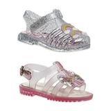 Josmo Girls Jelly Sandal Pink & Silver Bundle 2 Pack- 2 PAIRS (Toddler Girls)