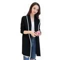 Women Lapel Casual Solid Color Plus Velvet Jacket Long Sleeve Loose Cardigan Warm Long Fleece Coat black