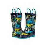 Western Chief Kids Waterproof Printed Rain Boot with Pull on Handles, Blue, 13