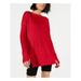 FREE PEOPLE Womens Red Long Sleeve Jewel Neck Top Size XS